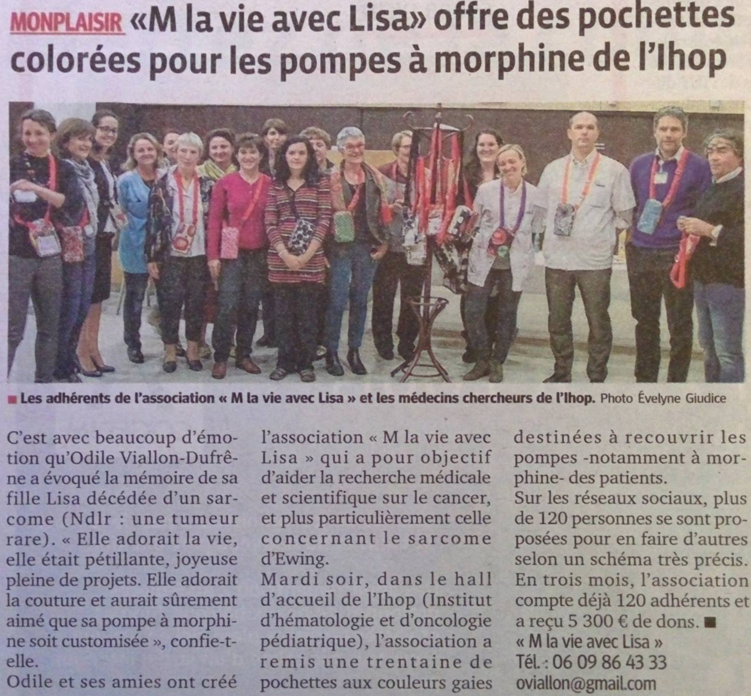 Remise de sacoches au centre Léon Bérard, Lyon