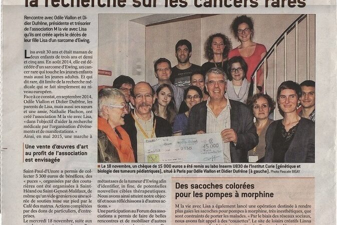 Un bien bel article dans « Le Progrès » ce dimanche 6 décembre 2015 !